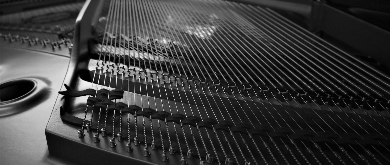 modern minimalist music studio with grand piano, white walls, soft morning light, elegant aesthetic