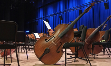 violin and bow close up, warm wood texture, artistic classical music photography
